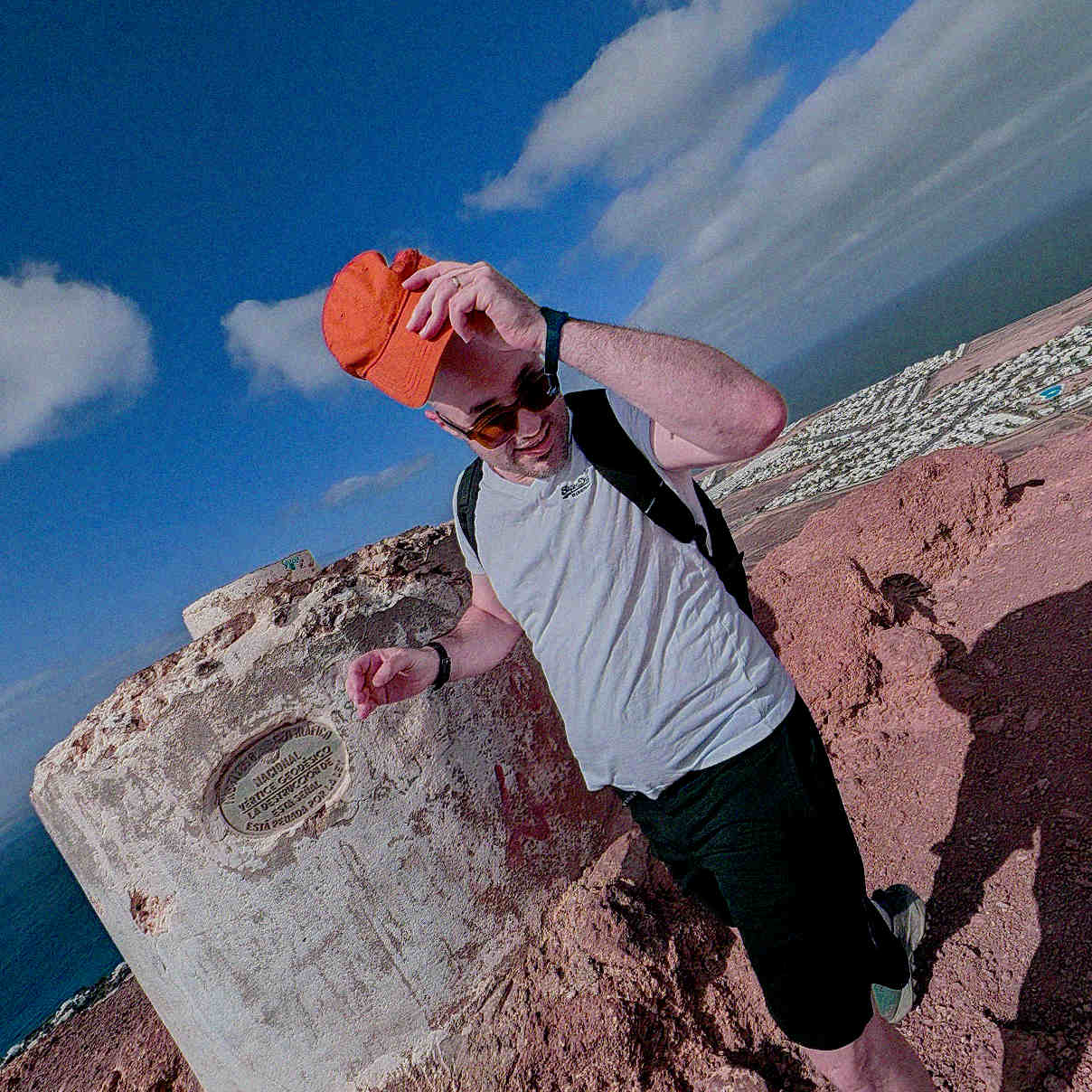 Matt Jones on a hilltop in Lanzarote